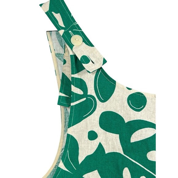 Corey Lynn Calter Linen Jumpsuit Tropical Adjustable Romper Green Floral XS - Picture 6 of 13